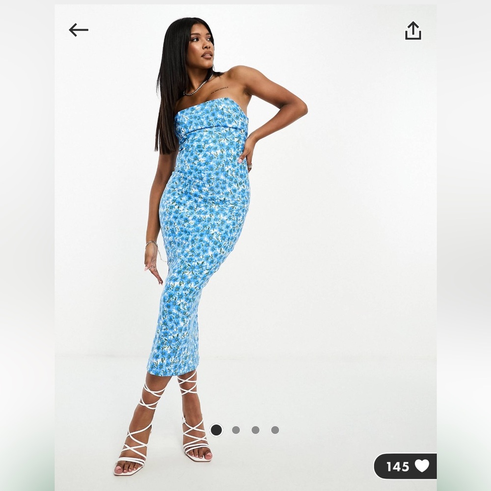 ASOS vesper Blue floral print dress size US 6 - only worn once